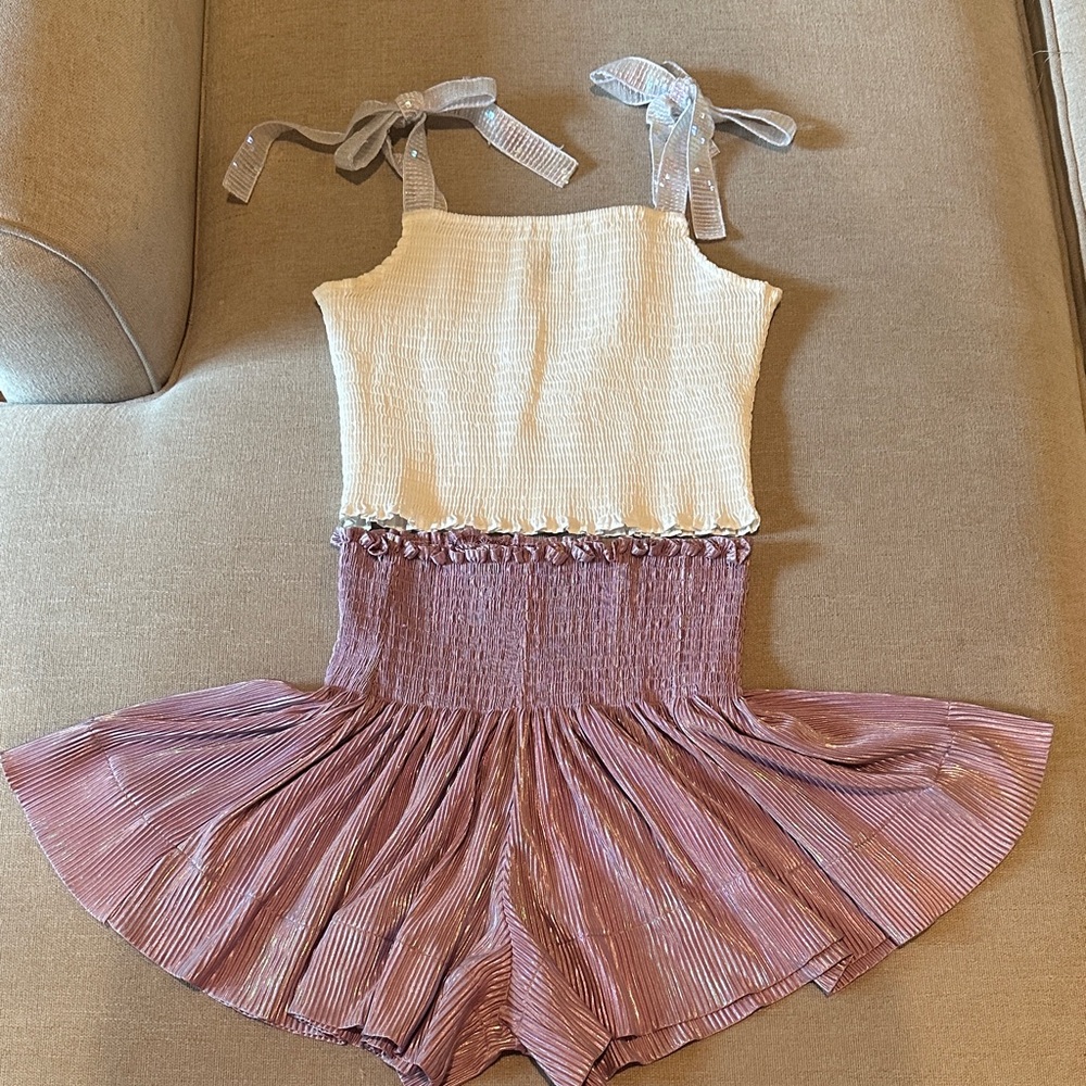 Queen of Sparkles 💖 XS Purple Ruffle Skirt S Top Sequin Ties